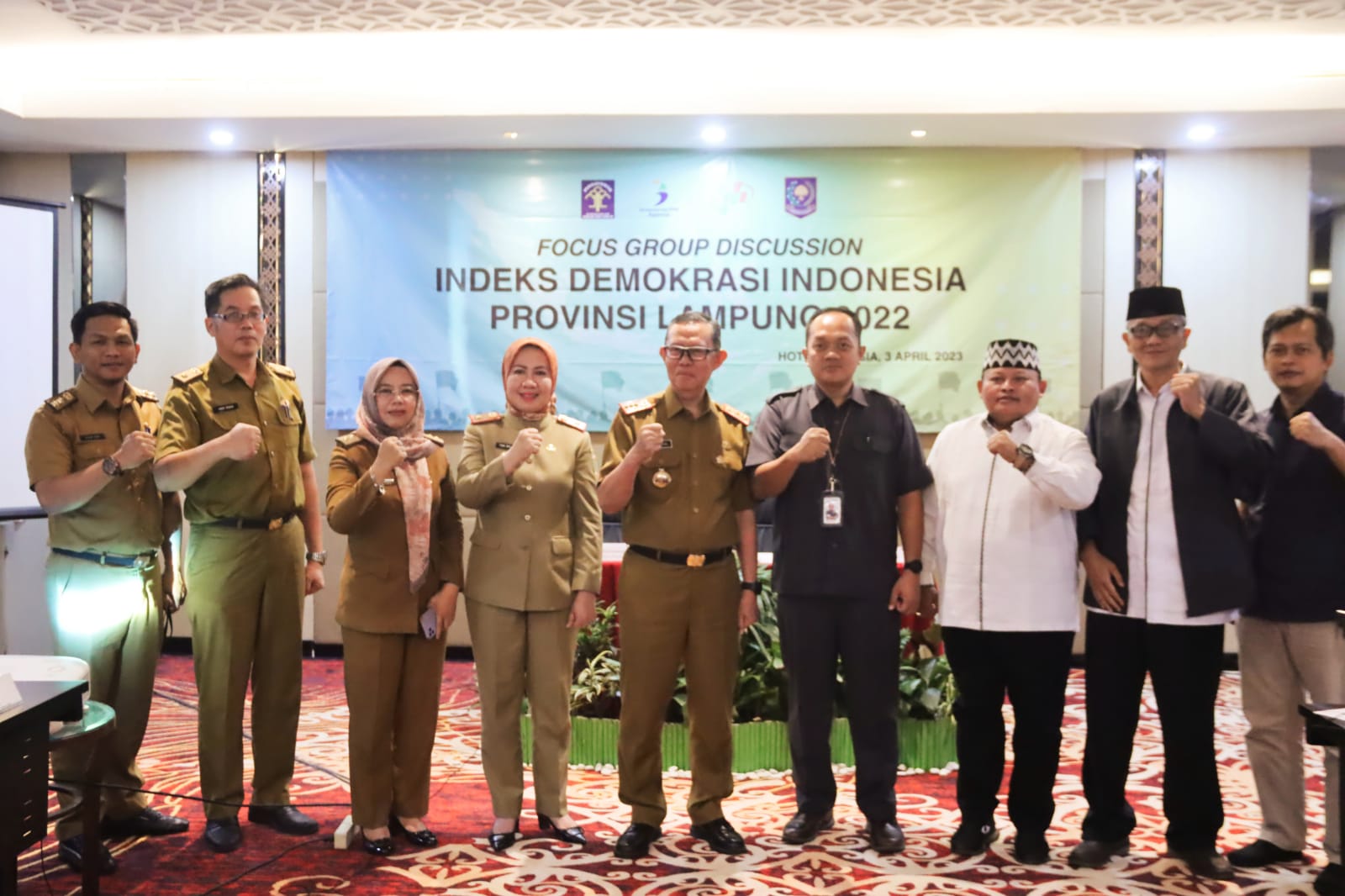Mewakili Gubernur, Sekdaprov Lampung Buka Forum Group Discussion Indeks Demokrasi Indonesia di Provinsi Lampung