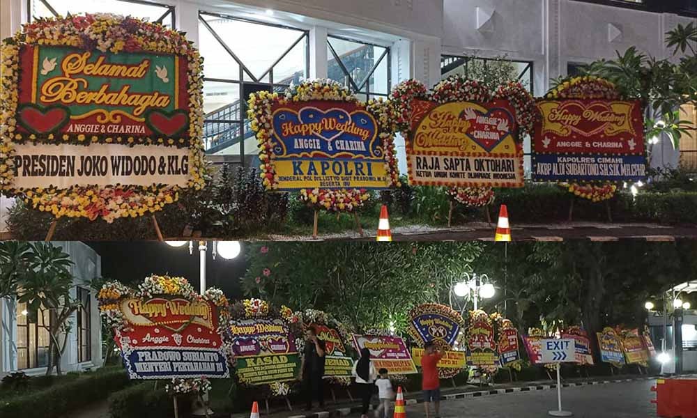 Karangan Bunga Jokowi, Panglima TNI, hingga Kapolri Hiasi Tempat Resepsi Putra Pertama Wilson Lalengke