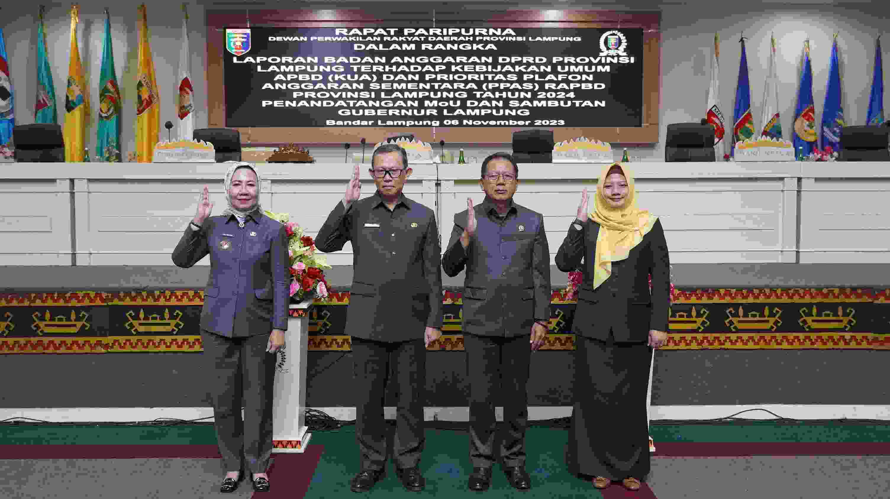 Badan Anggaran DPRD Sampaikan Laporan Terkait Kebijakan Umum APBD (KUA) dan Prioritas Plafon Anggaran Sementara (PPAS) RAPBD Provinsi Lampung Tahun 2024