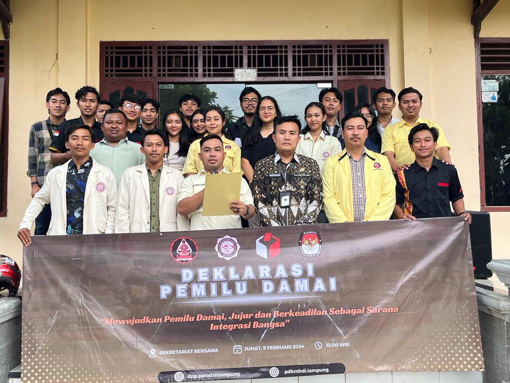 Deklarasi Pemilu Damai,Yang Di Gelar DPP Peradah Lampung Dan PD KMHDI Lampung