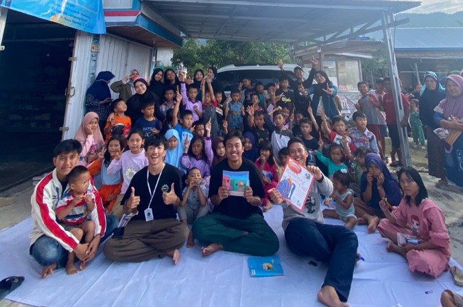 Mahasiswa KKN Unila Bersama Komunitas Giat Buku Selenggarakan Lomba Mewarnai dan Baca Buku Bersama