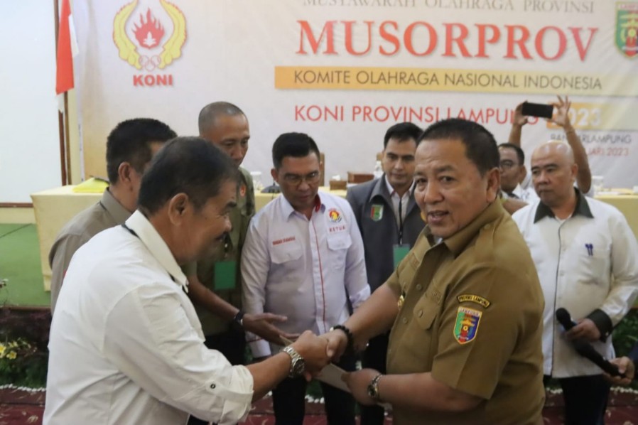 Gubernur Arinal Djunaidi Terpilih Menjadi Ketua Umum KONI Provinsi Lampung Masa Bakti 2023-2027