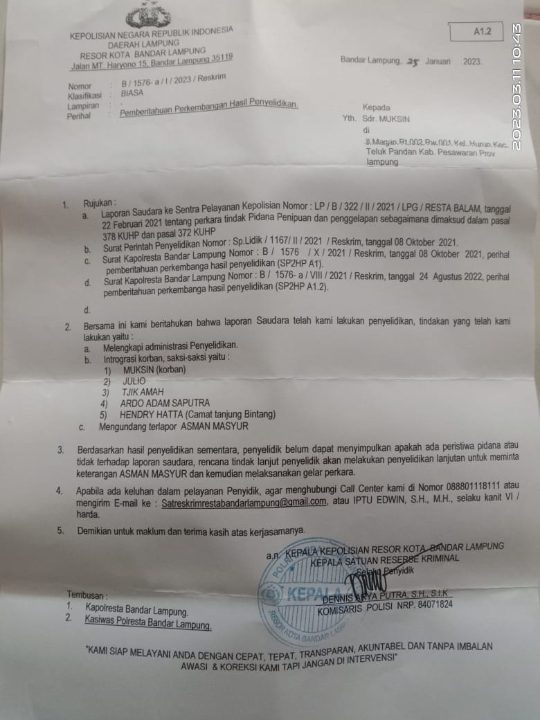 Lapor Pak Kapolda, Proses Kasus Mafia Tanah 3 Tahun Tak Selesai, Korban Minta Asman Mansur Di Tangkap