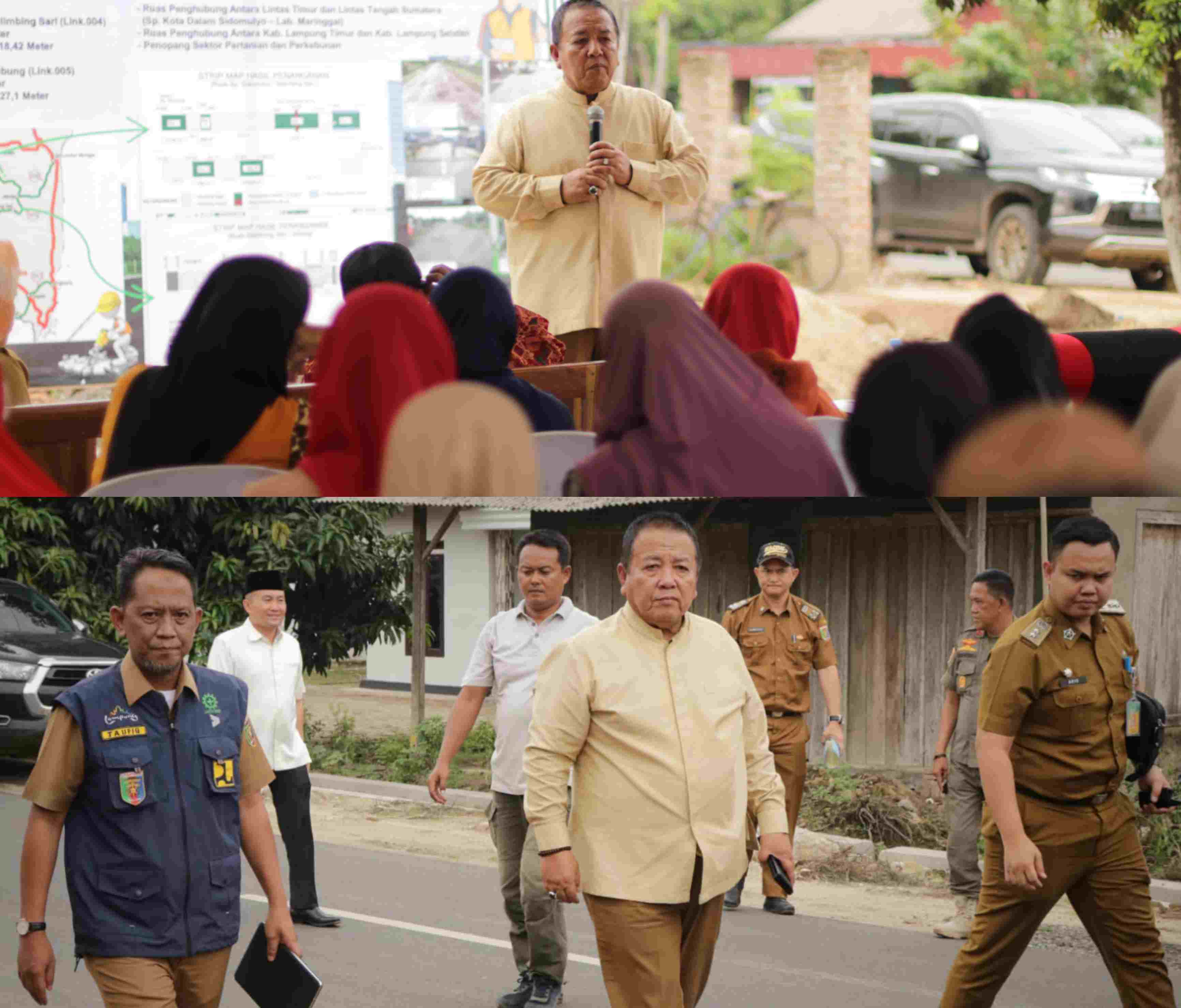 Gubernur Lampung Djunaidi Meninjau Perbaikan Jalan Di Kabupaten Lampung Selatan
