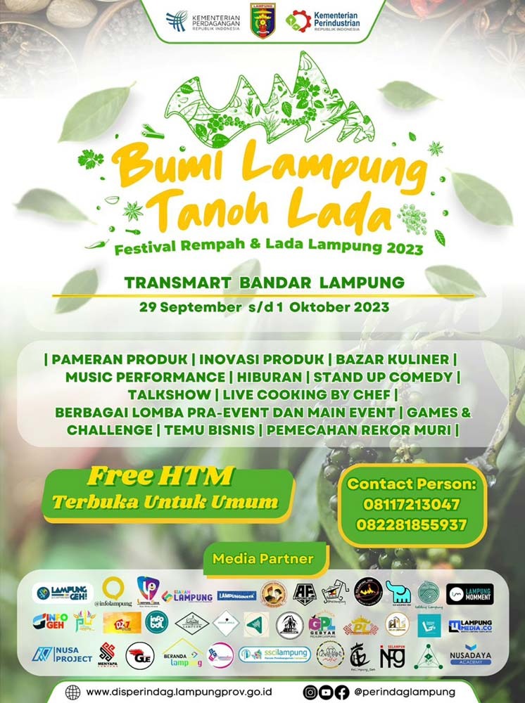 Festival Rempah Lampung Digelar 3 Hari, Ini Rangkaian Kegiatannya