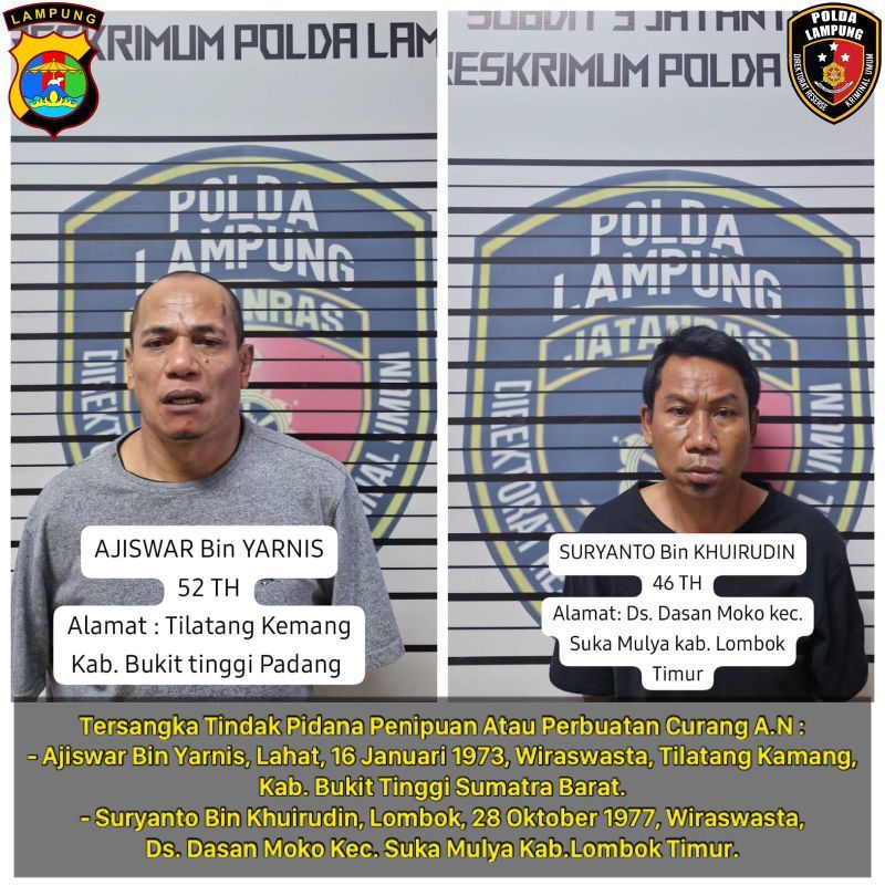 Tekab 308 Polda Lampung Berhasil Amankan 4 (empat) Pelaku Penipuan dengan Modus Hipnotis