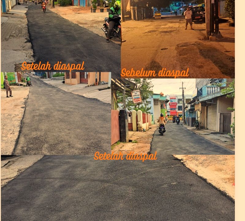 Pengaspalan Jalan Kopi Kelurahan Gedong Meneng Kecamatan Rajabasa Dimonitor Langsung Lurah