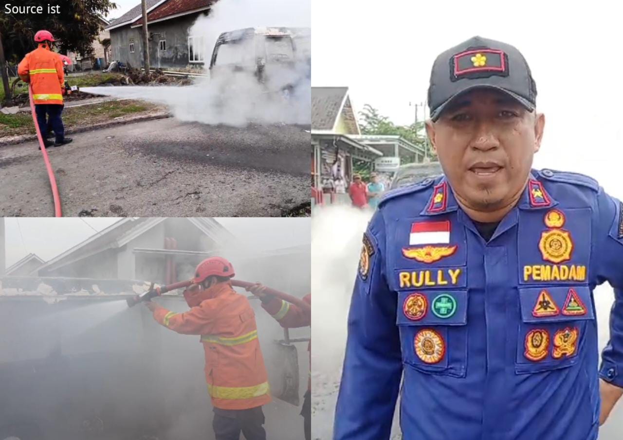 Mobil Hangus Terbakar di Kalianda, Dua Orang Luka