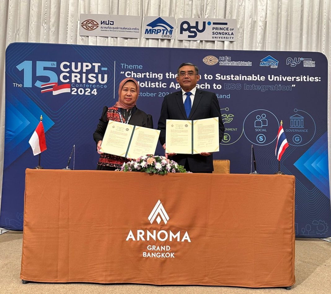 Rektor Unila Hadiri The 15 CUPT-CRISU Conference 2024 di Bangkok