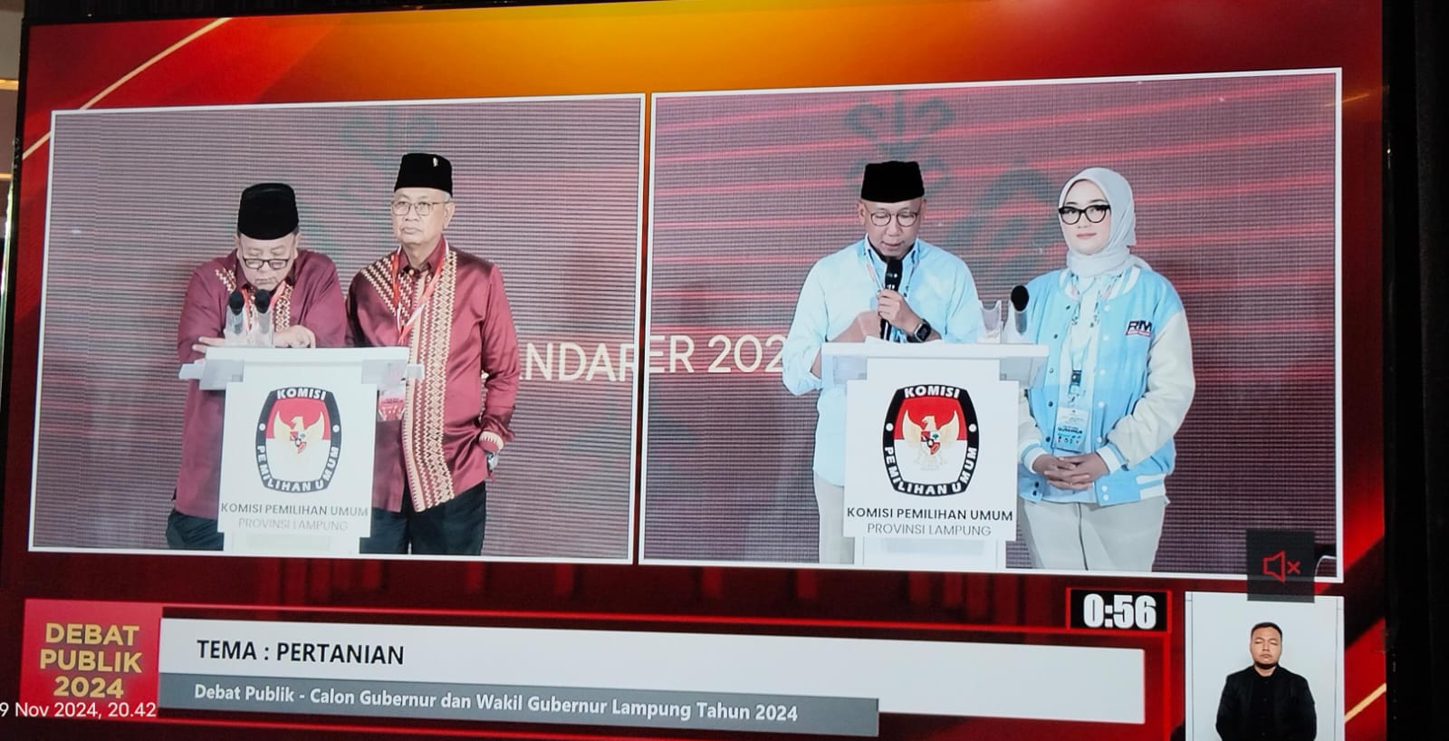 Debat Final Pilgub Lampung: Arinal dan Mirza Unjuk Visi Pendidikan Hingga Lingkungan