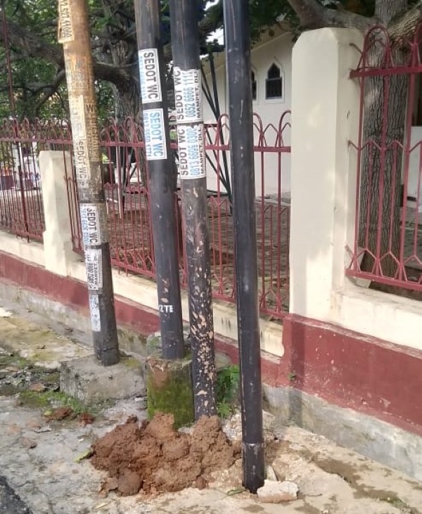 Polemik Penanaman Tiang Fiber Optik Ilegal di Bandar Lampung, Camat Kemiling Bela Anak Buah