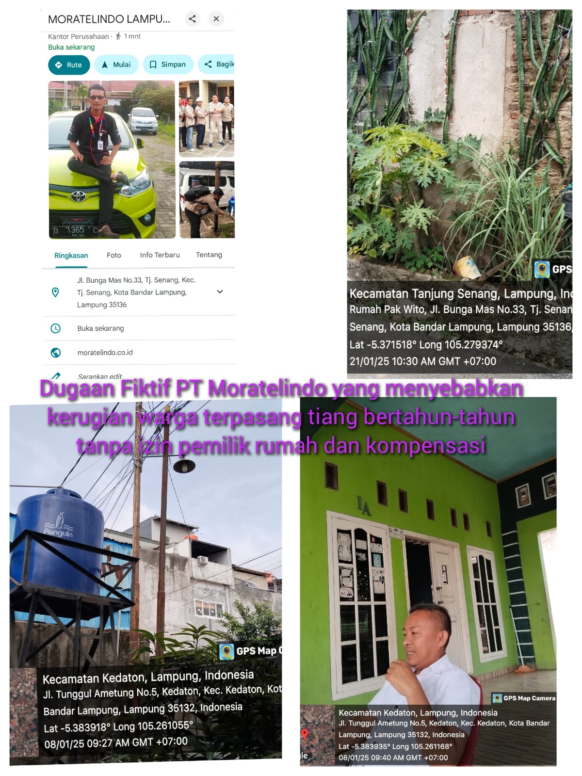 Moratelindo Diduga Tipu Warga, Pasang Tiang Fiber Optik Ilegal