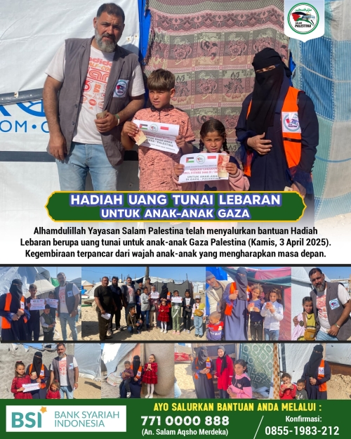Senyum Lebaran Anak-anak Gaza di Tengah Nestapa, Donasi Indonesia Disalurkan Salam Palestina