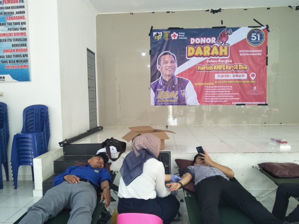 Peduli Sesama, KNPI Lampung Sumbangkan Darah di HUT ke-51