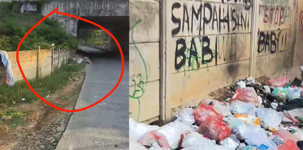 Kurang Kesadaran, Warga Buang Sampah di Bahu Jalan RA Basyid Desa Karang Sari