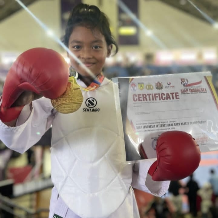 Syakirra Faiha Nabda Harumkan Nama Lampung di Ajang Karate Internasional