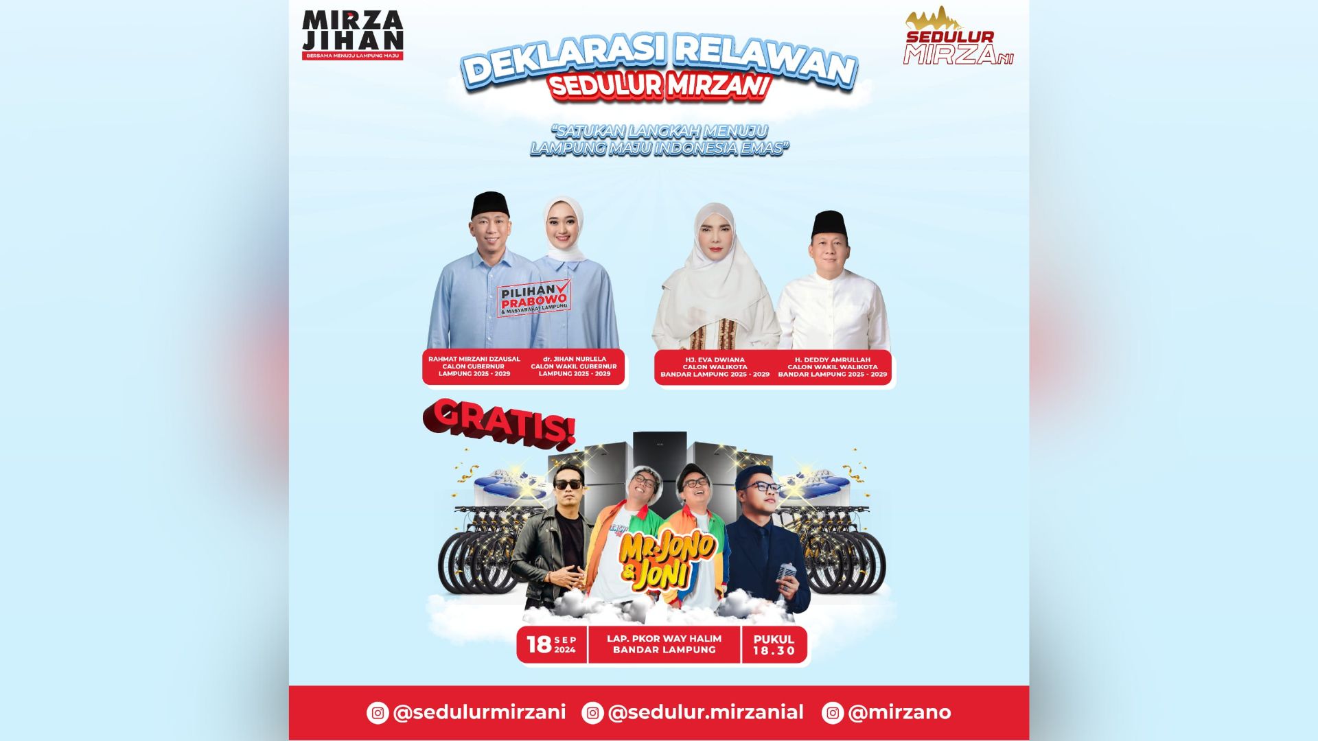 Konser Akbar Sedulur Mirza, Dukung Penuh Mirza-Jihan dan Eva-Dedi