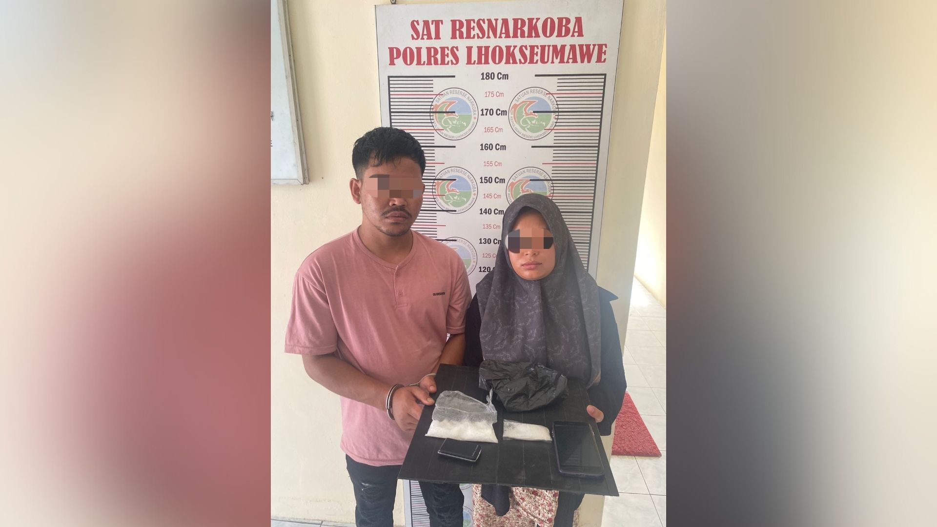 Pasutri di Lhokseumawe Dicokok Polisi, 81,5 Gram Sabu Diamankan