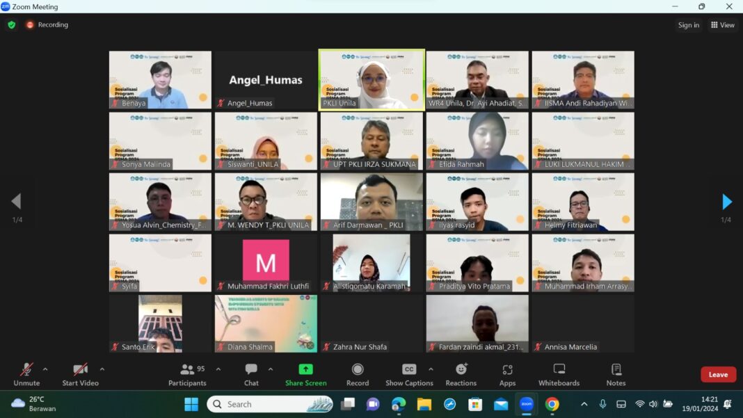 UPT PKLI Unila Gelar Sosialisasi Daring, Program IISMA 2024 Dibuka